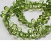 Natural Green Peridot Faceted Drops Beads Strand Length 8 Inches and Size 7mm to 8mm approx.